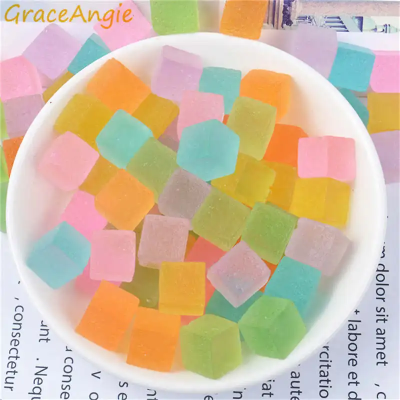 GraceAngie 20 шт смешанный пластиковый красочный сахарный кубик имитация конфет амулеты кабошон декоративный