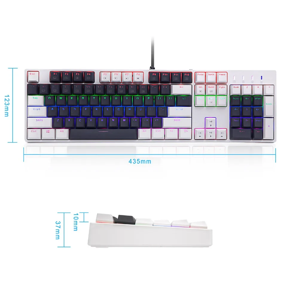Механическая игровая клавиатура с использованием cherry mx Pbt doubleshot keycaps 9 цветов светодиодный с подсветкой 104 клавиш синий переключатель X8100