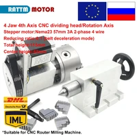 cnc 4th axis k12 100mm 4 jaw chuck dividing headrotation axis tailstock for mini cnc router engraving