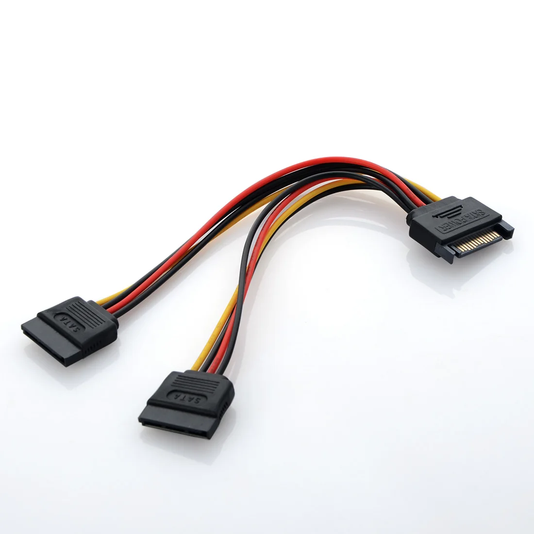 15 Pin SATA штекер на 2 мама мощность HDD разветвитель соединительный кабель Кабель
