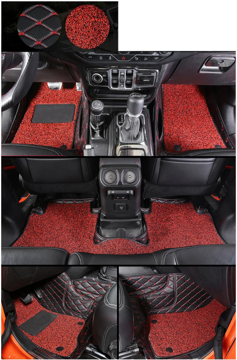 Lsrtw2017 волокна кожи провода петли салона автомобиля коврик для jeep wrangler JL