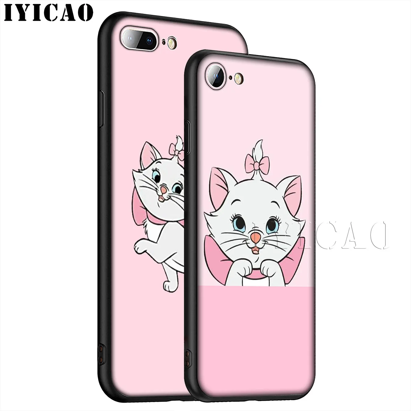 IYICAO Marie aristocrats cat Soft Silicone Phone Case for iPhone XR X XS 11 Pro Max 6 6S 7 8 Plus 5 5S SE 10 TPU Black Cover |