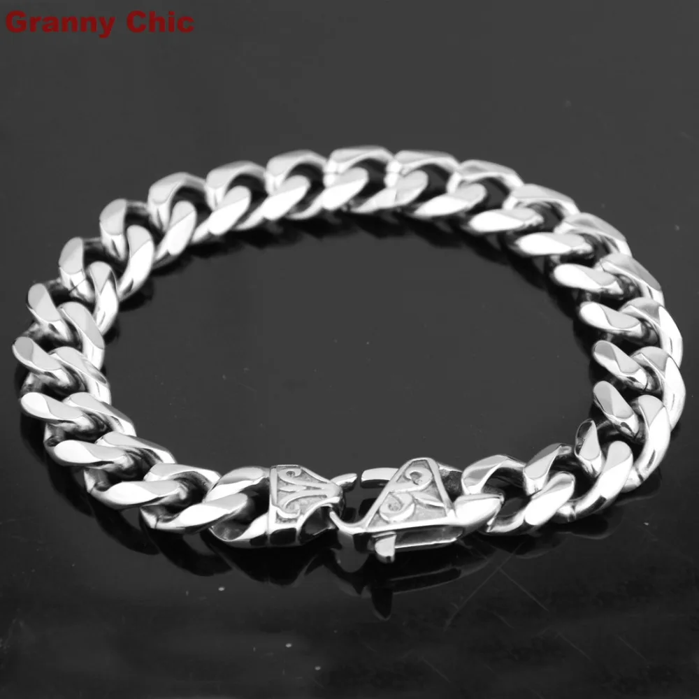 Мужское серебряное ювелирное изделие из нержавеющей стали браслет в стиле
