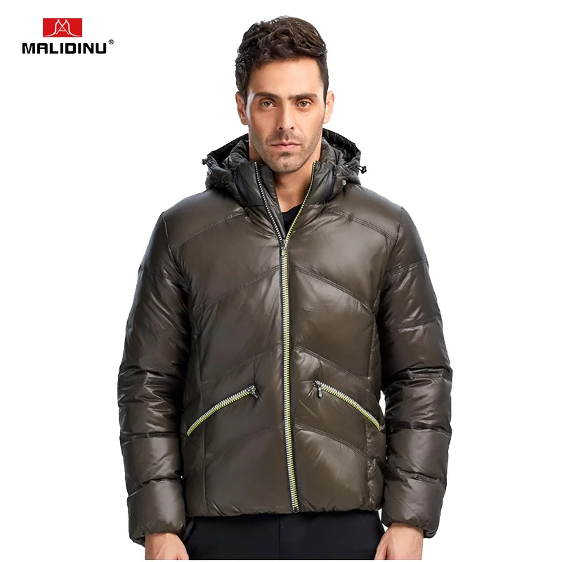MALIDINU 2022 New Down Jacket Men Winter Down Coat Mens Thick Warm Hooded Jackets Brand 70%White Duck Down Outwear Men -30C