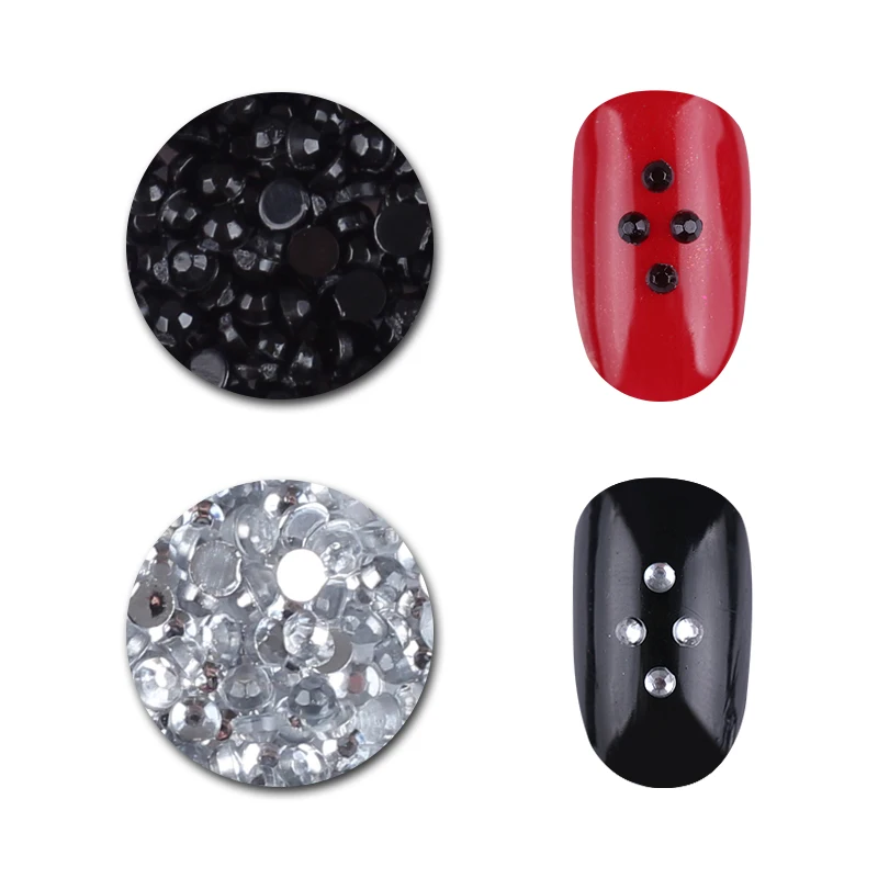 1 коробка цветной черный белый горный хрусталь 2 мм Круглый плоская задняя