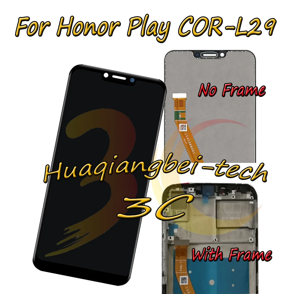 

6.3'' New For Huawei Honor Play COR-L29 COR-AL00 COR-TL10 Full LCD DIsplay + Touch Screen Digitizer Assembly With Frame