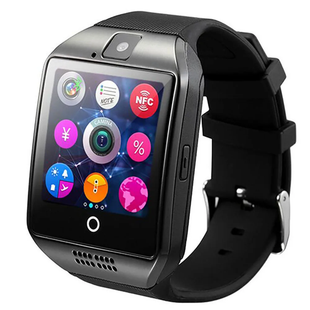 Q18 Шагомер Смарт часы с Сенсорный экран Камера TF Bluetooth SmartWatch для Android IOS Телефон |