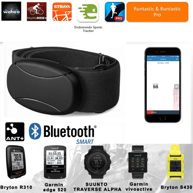 Capteur Intelligent Sangle Poitrine Ant Bluetooth V4.0 sans Fil Moniteur de Frequence Cardiaque Sport Fitness pour iphone | Спорт и