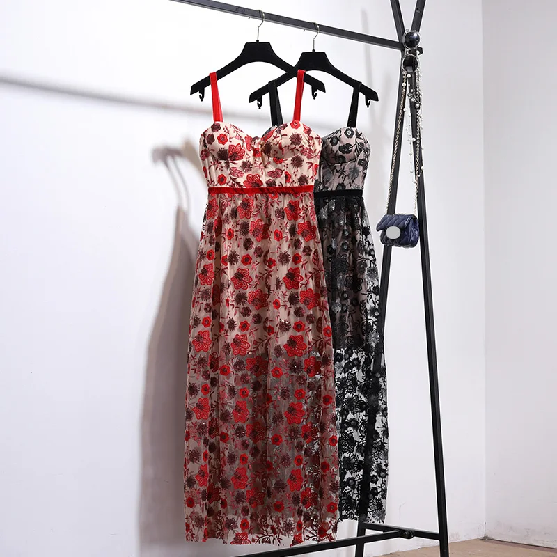 Высокое качество Лето 2018 г. цветочный вышивка сетки Праздник и пляж сексуальный