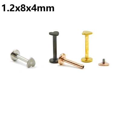 1.2x8x4mm Heart BOG-1PC 316L хирургическая сталь Сердце шар Луна Лабрет Стад кольцо ушной хрящ шарик губы кольцо серьги пирсинг ювелирные изделия - Окраска металла: 1.2x8x4mm Heart