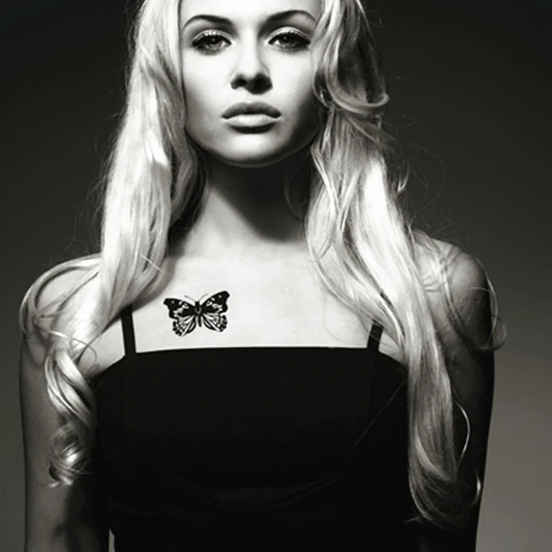 SHNAPIGN черная бабочка детская Временная тату-наклейка для боди-арта 10*17 см