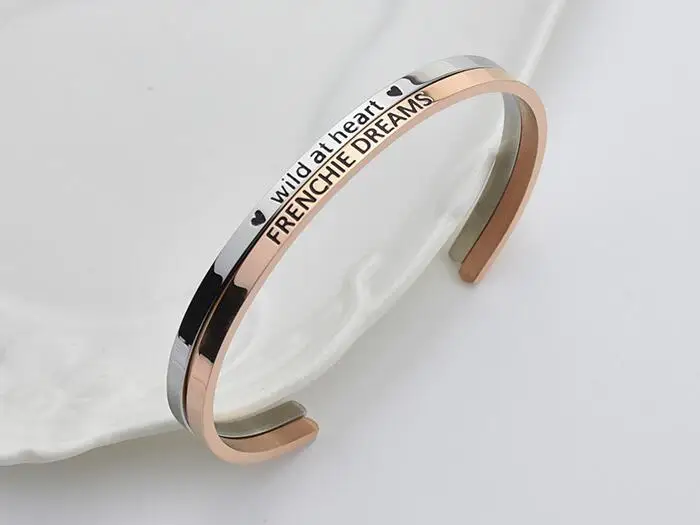 Китай оптовая продажа с фабрики Нержавеющая сталь Браслет манжета Inspried кавычки