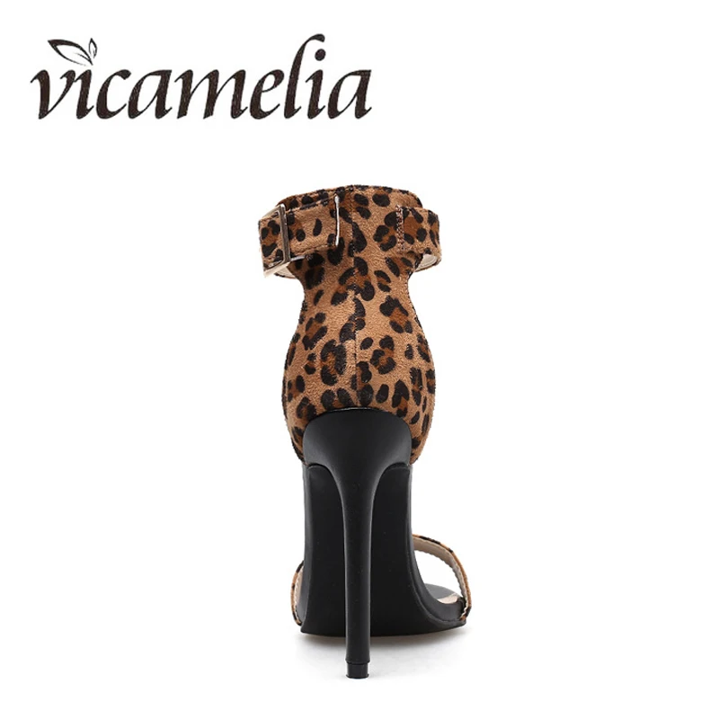 Vicamelia/Новые Модные женские босоножки с леопардовым принтом Босоножки открытым