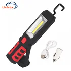 Светодиодный фонарик с COB матрицей, магнитный перезаряжаемый рабочий светильник с UBS, 3 режима, уличный светильник льник для кемпинга с крючком