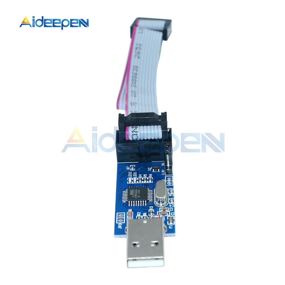 Плата адаптера с 10Pin на 6 Pin + USB программатор USBASP USBISP AVR ATMEGA8 ATMEGA128 ATtiny/CAN/PWM 2