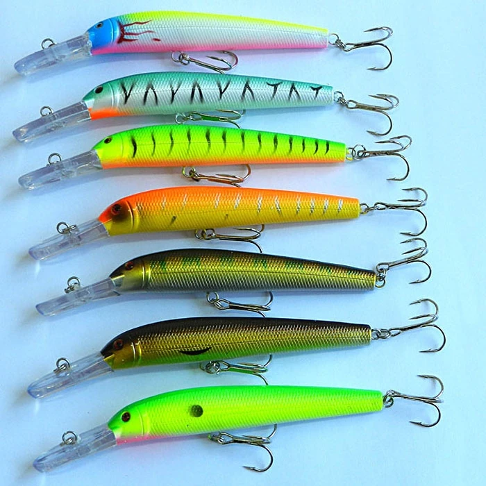 Brand New Lot 7pcs Hard Pencil Fishing Lures Sinking Rattles Bass Baits 15cm 17g | Спорт и развлечения