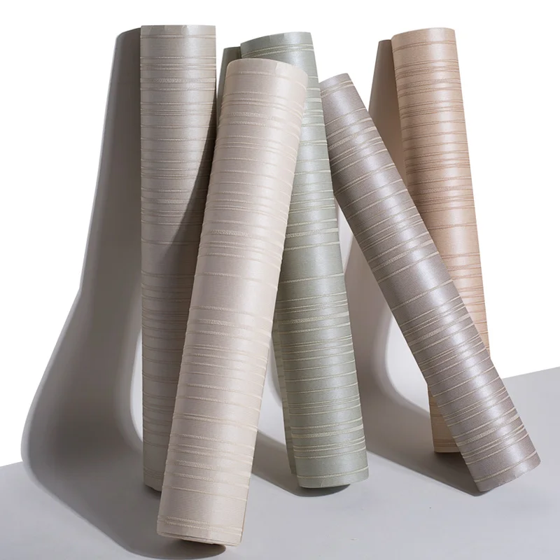 Mi Su стерео полосатые обои для спальни чистый цвет простые современные нетканые