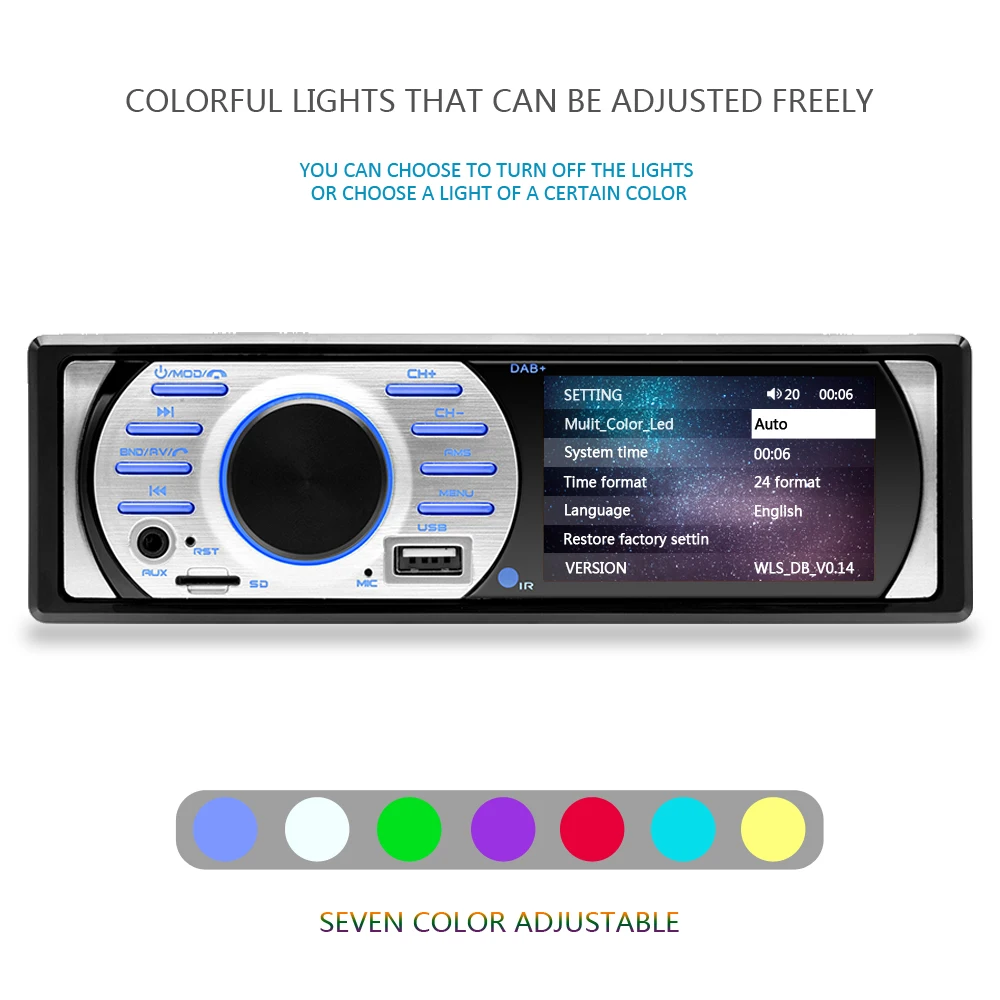 Podofo 1 Дин радио DAB + аудио fm MP5/AM/FM/Bluetooth/MP3/AUX плеер встроенный микрофон громкой