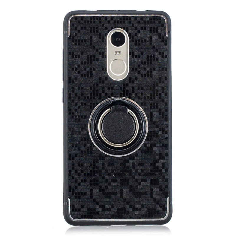 Black Чехол для телефона с подставкой Xiaomi Redmi Note 4X4 X, чехол-бампер Xio mi Xao mi Red mi Note4 Note4X, гибридный противоударный чехол-кольцо, Funda - Цвет: Black
