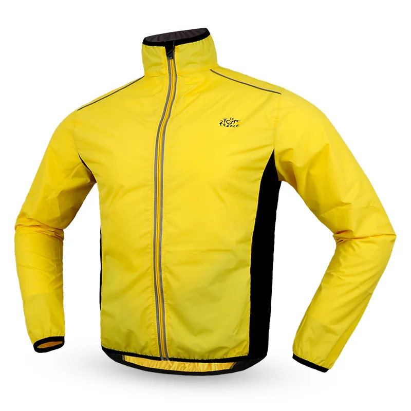 Yellow Спортивная одежда с длинным рукавом для отдыха, велосипедная ветровка, светоотражающая куртка для велоспорта, куртка для бега, пешего туризма, велосипедная куртка, Мужская одежда - Цвет: Yellow