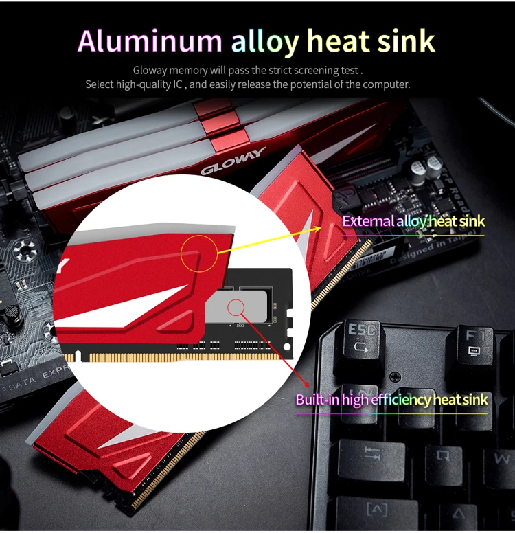 Новое поступление Gloway ram RGB DDR4 8GBX2 16 Гб 3200 МГц ram DIMM 288-pin настольный компьютер