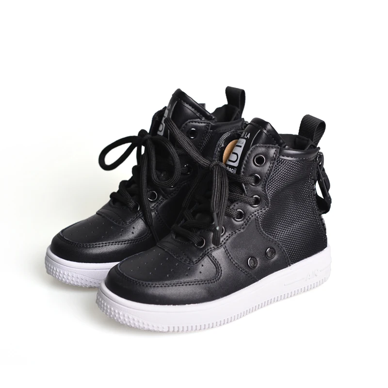 2018 осень зима детские спортивные кроссовки высокие молнии для маленьких