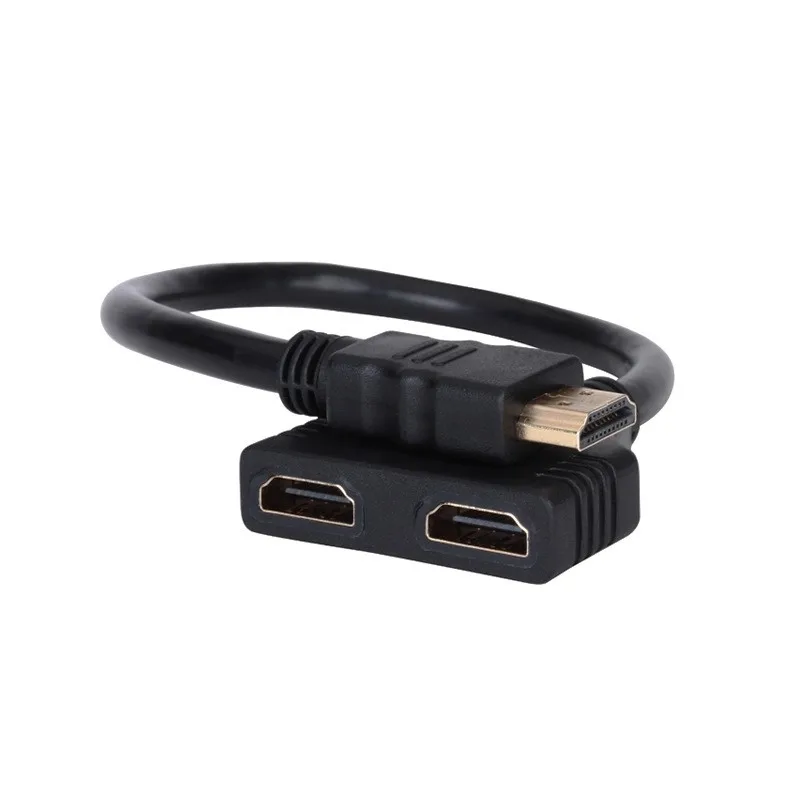 1000 шт. HDMI 1 Мужской на двойной HDMI 2 Женский Y сплиттер кабель адаптер HD светодиодный ЖК-телевизор(не может использовать 2 порта одновременно
