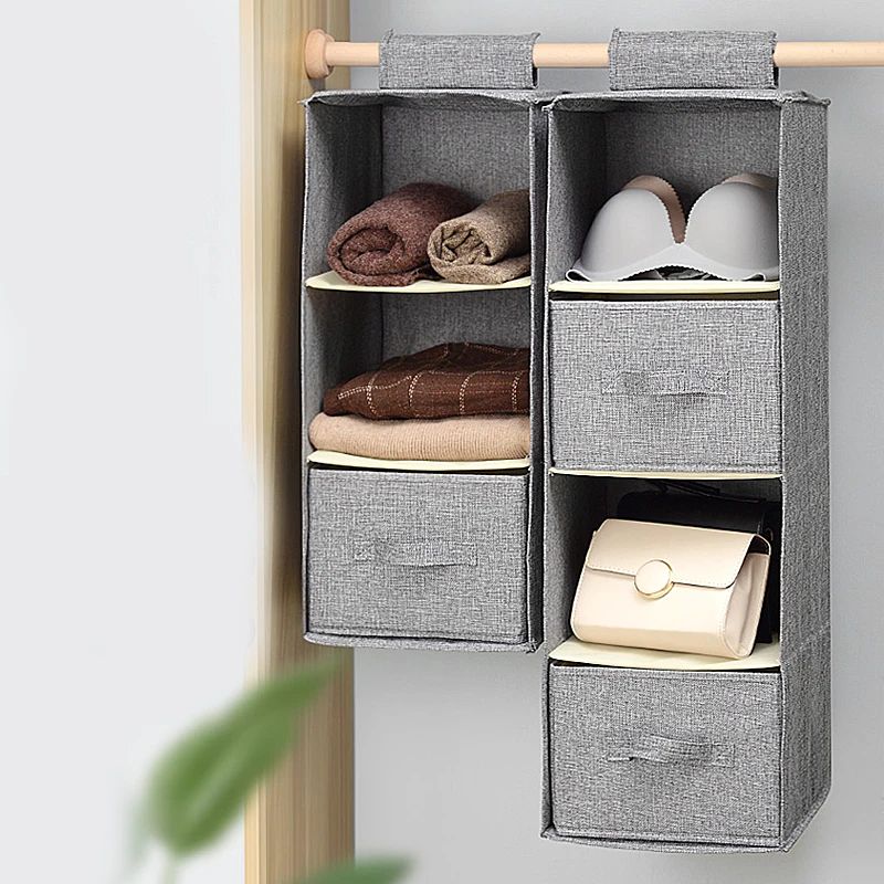 Хлопковый шкаф органайзер подвесной Карманный ящик Одежда для хранения