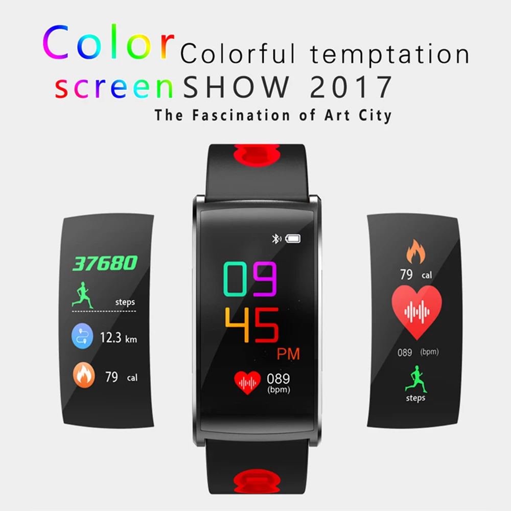 SOONHUA Красочные водонепроницаемые умные браслеты 0 96 дюймов oled экран браслет