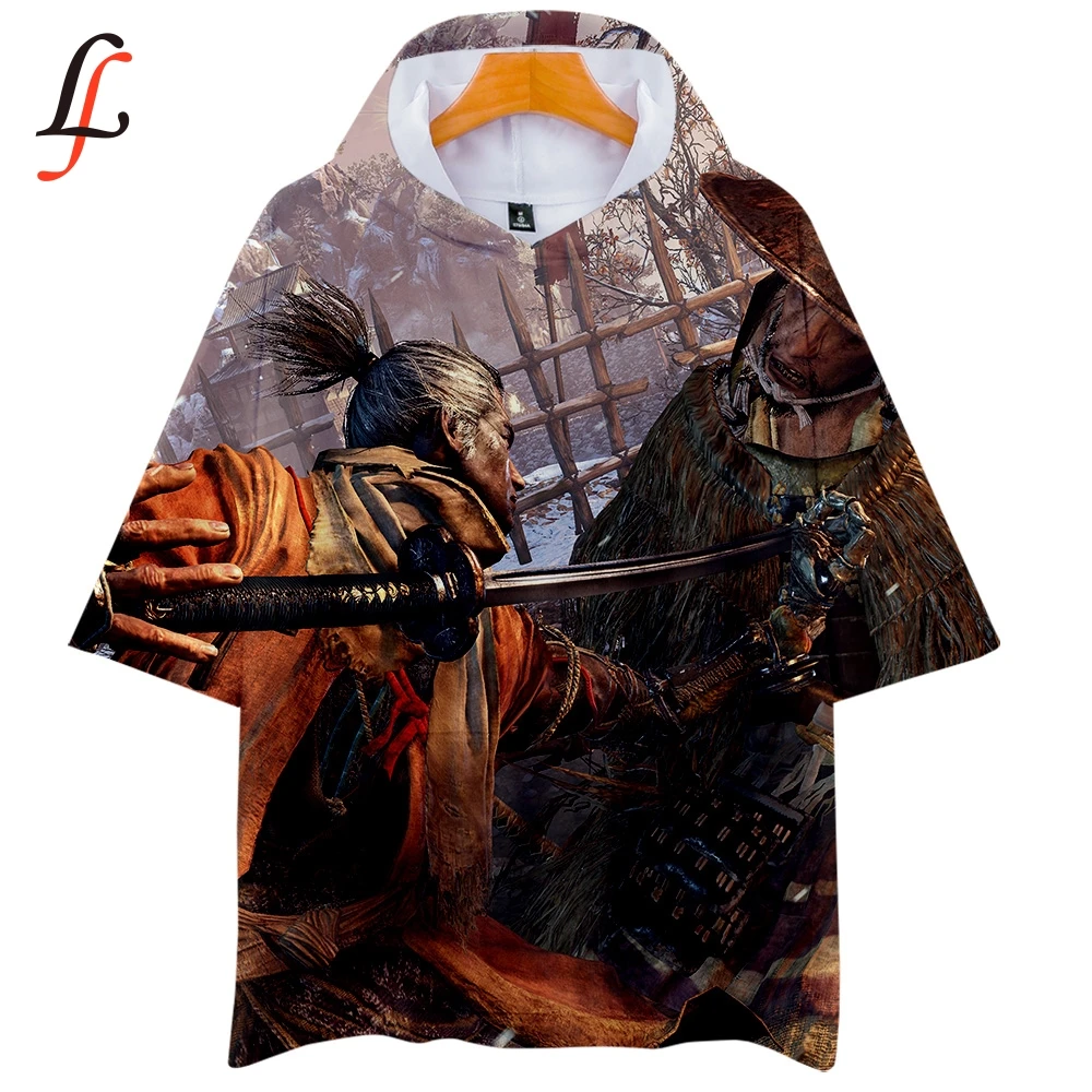 SEKIRO тени для век под давлением дважды 3D толстовки с капюшоном Комплекты футболка