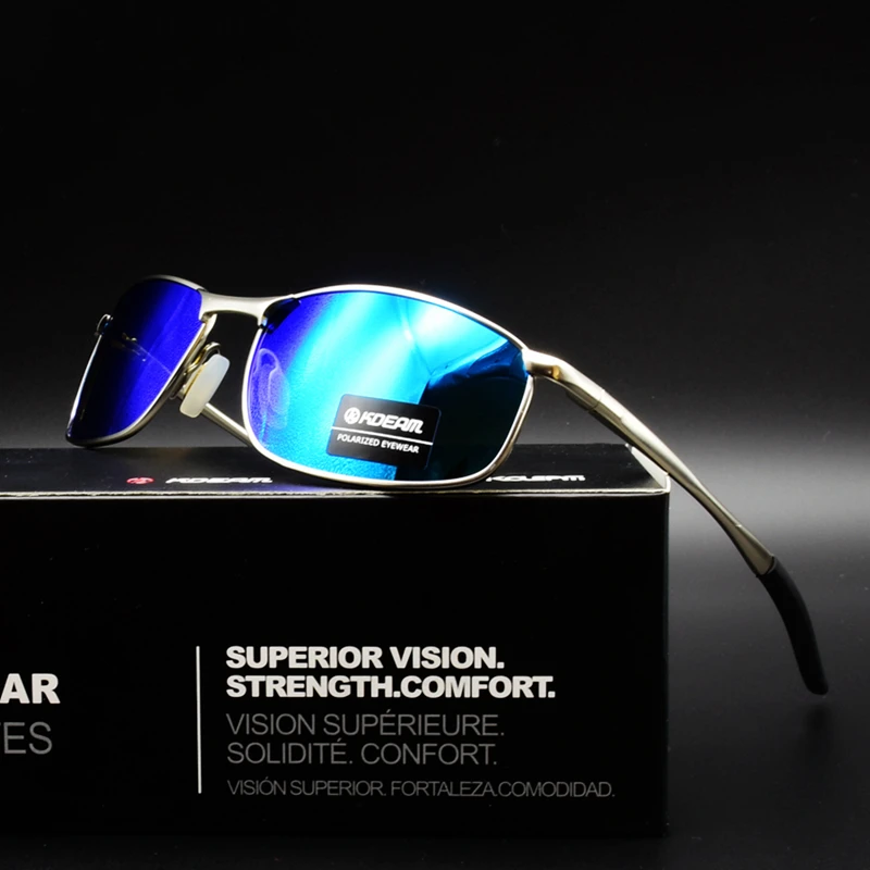 Поляризованных солнцезащитных очков Для мужчин KDEAM модные Rectagle очки, подходят для вождения, солнцезащитные очки Для мужчин UV400 Gafas De Sol KD395 мужские солнцезащитные очки