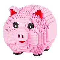 balody mini blocks cute pink pig model building toys educational intelligence bricks for children gift for saving box use 16117