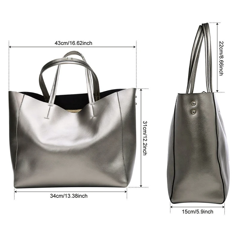 Роскошные женские дизайнерские Сумочка Серебряный портативный ведро дамы tote SAC