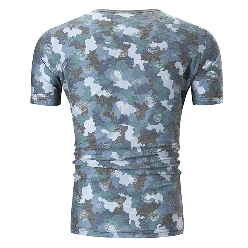 Cloudstyle 2018 Camouflag футболка модный бренд мужской камуфляж футболки Shortsleeve Patchworked