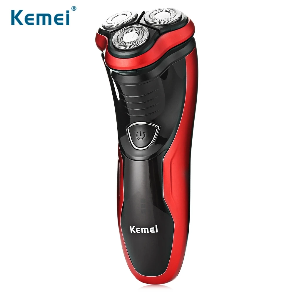 Kemei электрическая моющиеся Мокрый сухой бритвы Перезаряжаемые поворотный Для