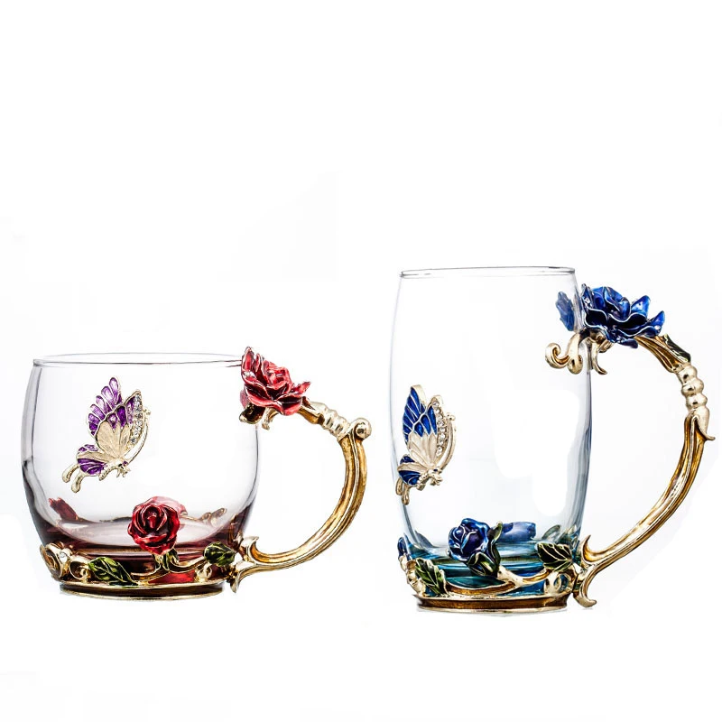 Красота и Best Новинка Эмаль Кофе кофейная кружка в виде цветка чайные стеклянные