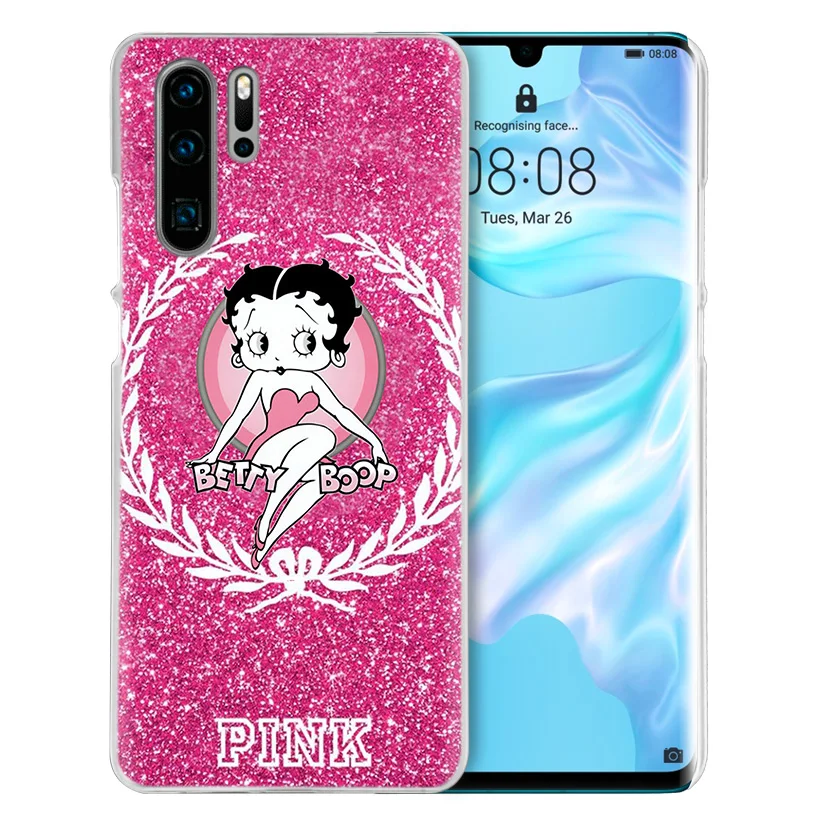 Розовый сексуальный чехол Betty Boop для huawei P20 P30 P Smart Nova 4 3i P10 P9 P8 mate 10 20 lite Pro Mini жесткий чехол для телефона pc