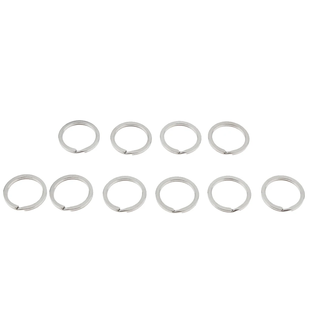 Silver 20mm 10 шт., нержавеющая сталь, разъемное кольцо для ключей, брелок, много, пряжка, держатель для кемпинга, альпинизма, бега, бега, пешего туризма, 20 мм/35 мм - Цвет: Silver 20mm
