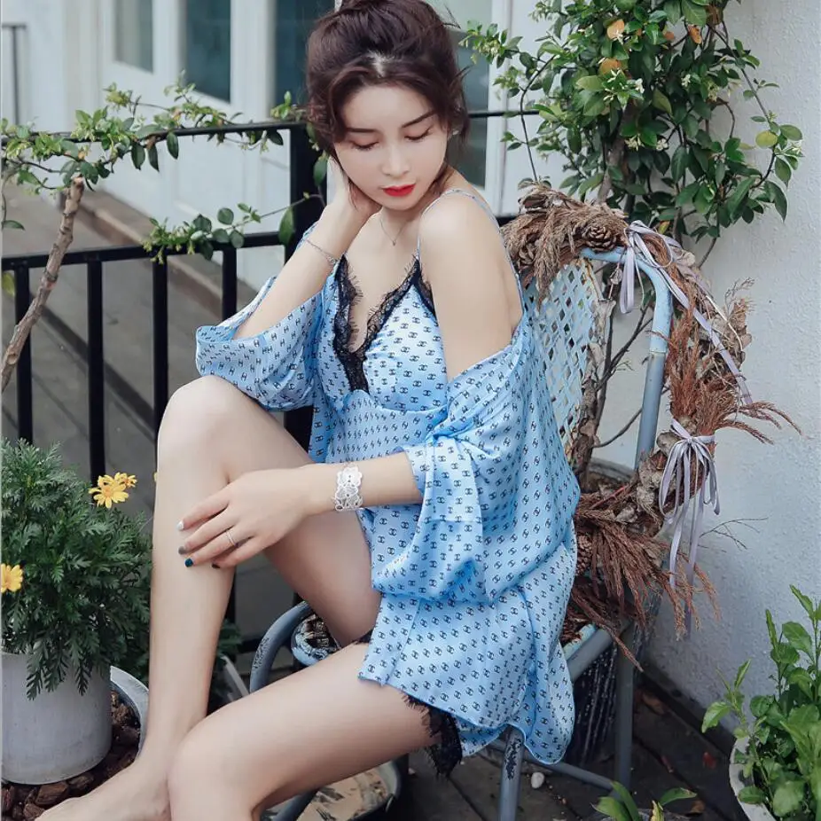 Пижамный комплект для сна и отдыха с зелеными перьями кружевная пикантная