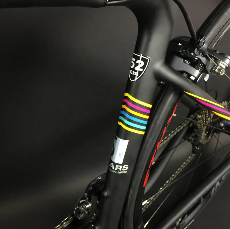 Радужная легкая карбоновая рама для шоссейного велосипеда UD полностью