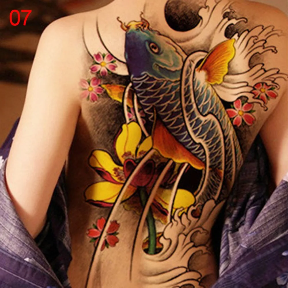 1PCS Full Back 3D Waterproof Temporary Tattoo Sticker Men Women Body Art Water Transfer Large Fake Sleeve New Sale | Красота и