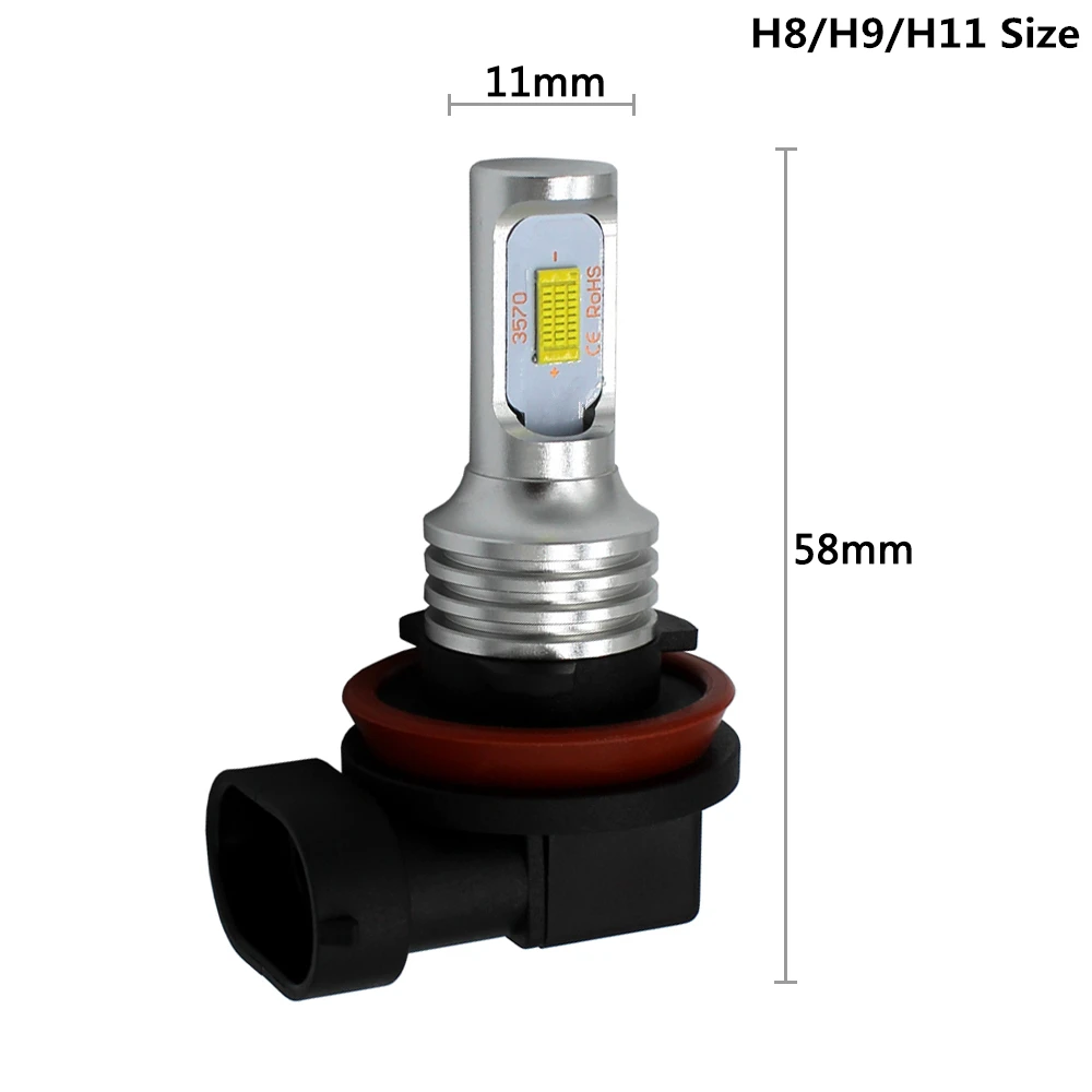 CJXMX H8 H9 H11 светодиодные противотуманные лампочки 1600LM 3000K золото желтый 6500K белый