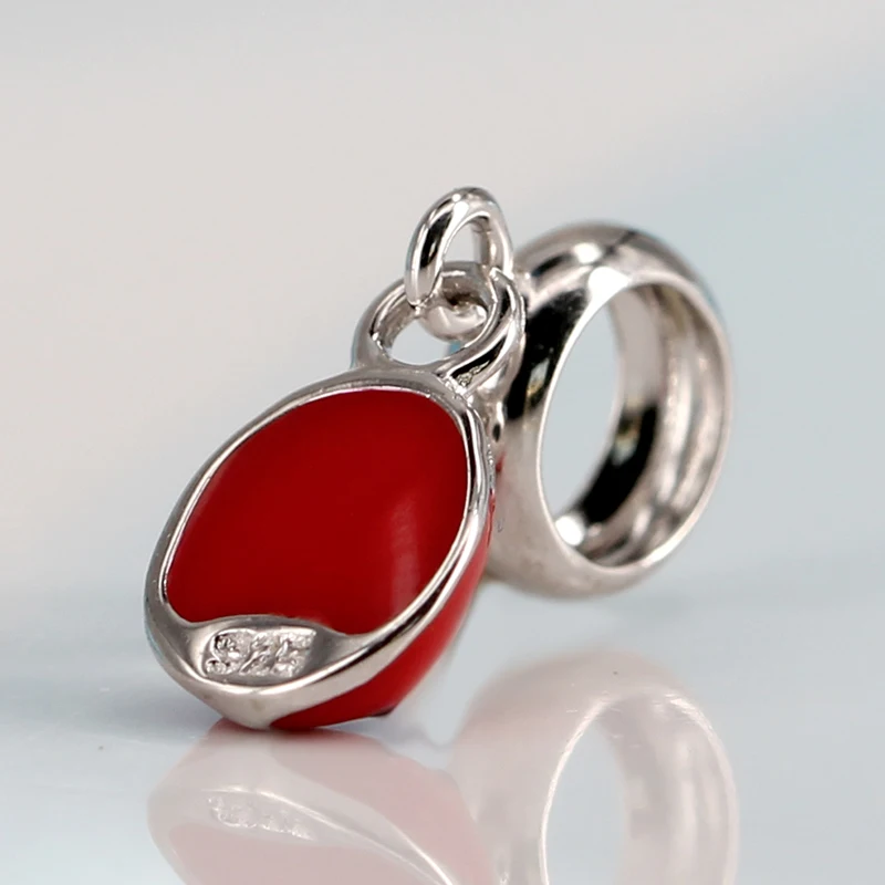 Новая мода 925 стерлингового серебра милый красный желтый эмалью в виде божьей