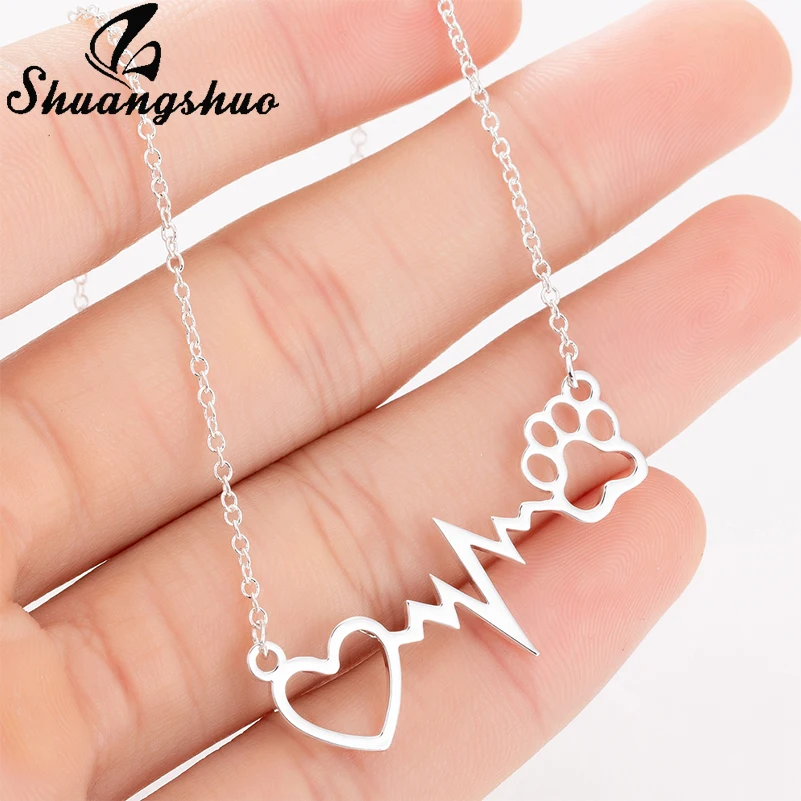 Shuangshuo милое животное винтажное ювелирное изделие любовь кошки и собаки лапы
