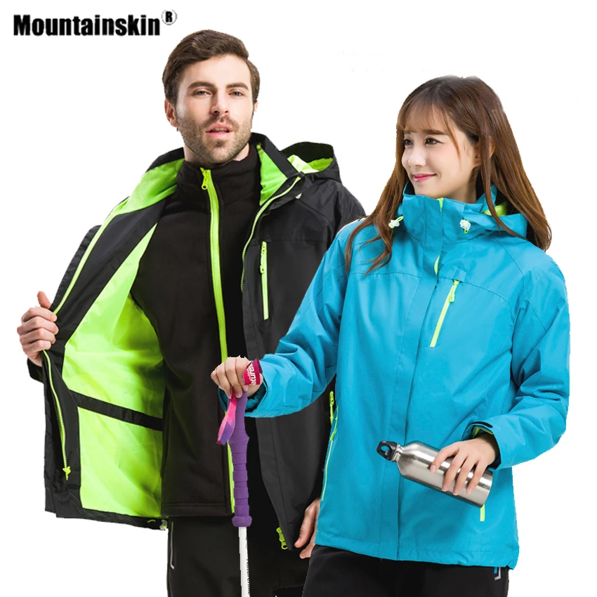 Mountainskin Мужская и женская зимняя Флисовая теплая флисовая куртка из 2 предметов