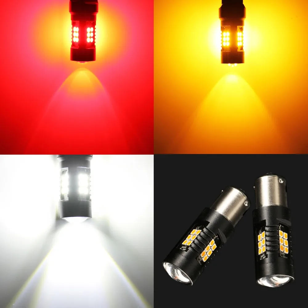 2x PY21W светодиодный 1156 BAU15S лампы 21SMD Автомобильные тормоза поворота Фары заднего