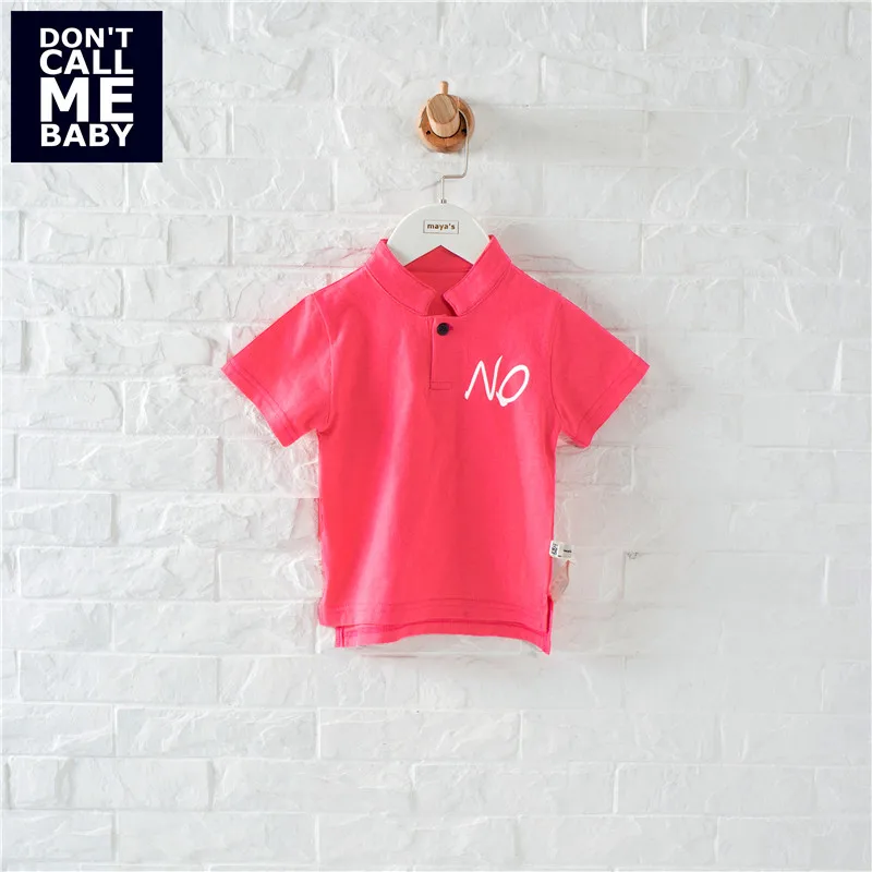 DON`T CALL ME BABY Boys Summer Red Stand Collar Shirts Children New Cotton Fashion Tops Kids Soft Printed Short Sleeves 91214 |