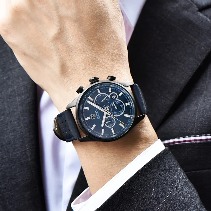 

BENYAR Men Watch Top Brand Luxury Quartz Watch Waterproof Leather Male Wristwatch Relogio Masculino Men's Watch Clock relojes