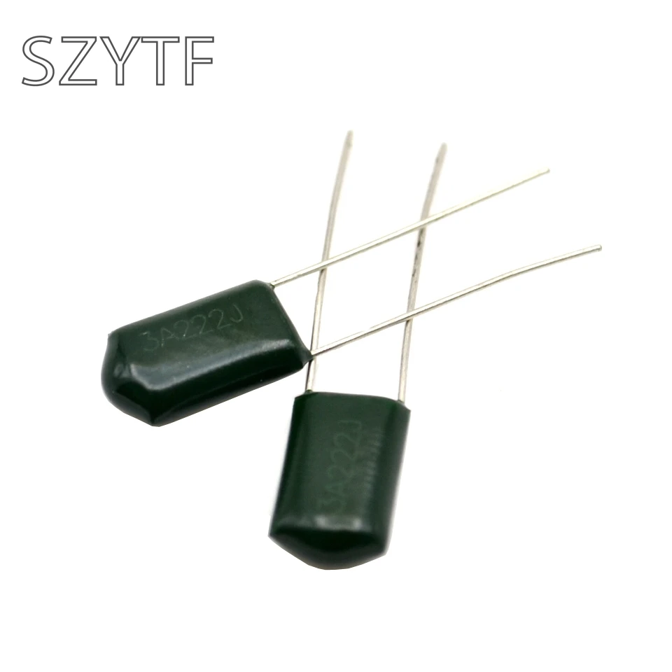 Расстояние 3A222J 1KV 1000V 2200PF 2.2NF Полиэстеровые конденсаторы (100 шт./лот) | Электронные