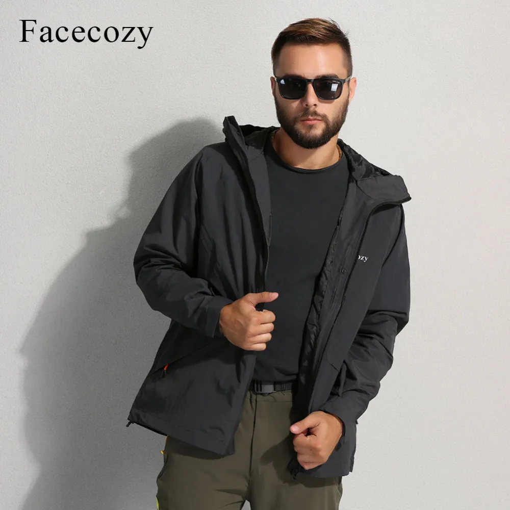 Мужская ветровка с капюшоном Facecozy водонепроницаемая ветрозащитная тонкая